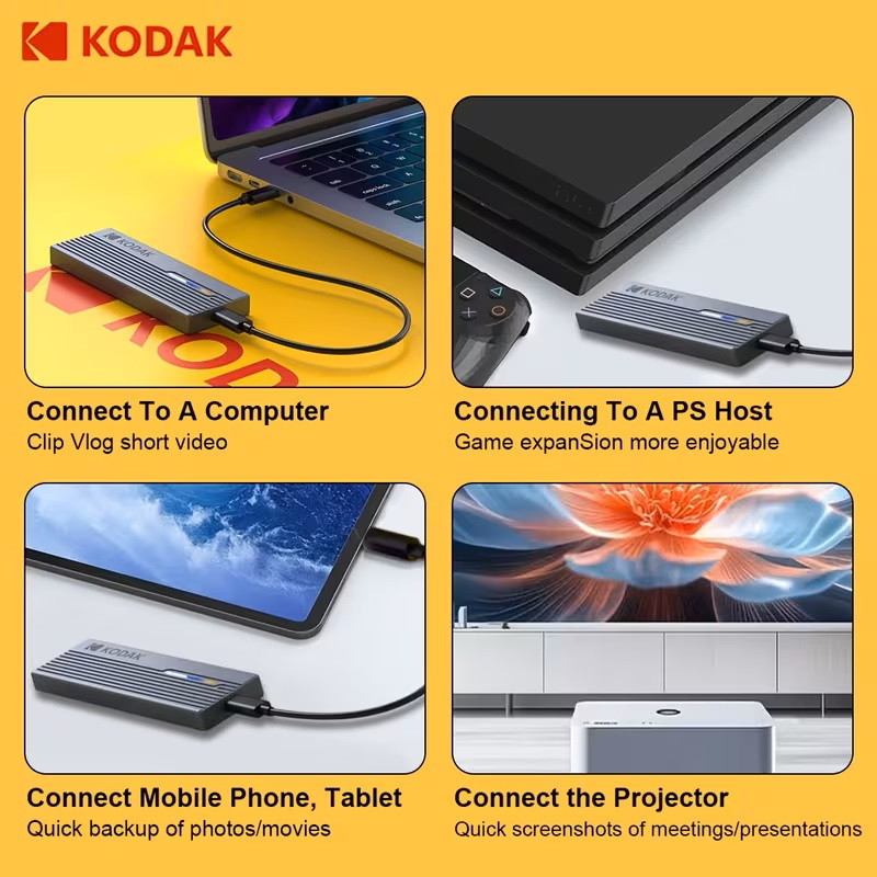 Vỏ SSD gắn ngoài M.2 NVMe Type-C 10Gbps – Vỏ kim loại tản nhiệt, hỗ trợ 4TB | E010 / E010 Pro